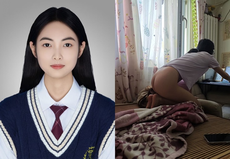 證件照一臉乖學生，晚上戴眼罩被搞的欲仙欲死受不了，貧乳學妹出租房性愛自拍