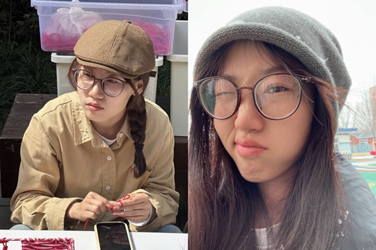 【原相機泄密】眼鏡麻花辮安靜反差妹，私下卻換上紫色開檔蕾絲情趣躺在床上浪叫不止，眼睛迷離高潮臉