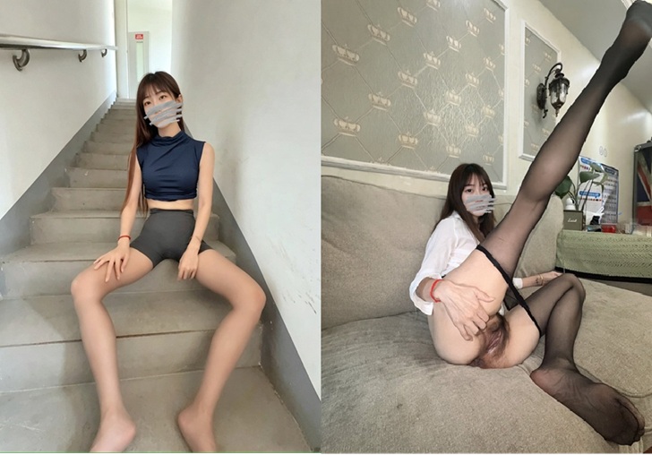 青島絲襪人妻【箐箐】，喜愛露出車震，愛自慰有性癮，車震內射，客廳摳逼