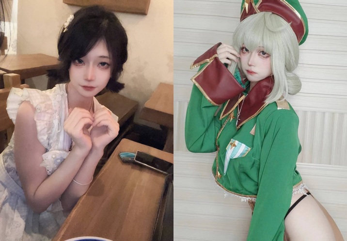 愛玩COS的美少女嫩妹露臉性愛啪啪自拍，邊插邊噴水，猙獰高潮臉