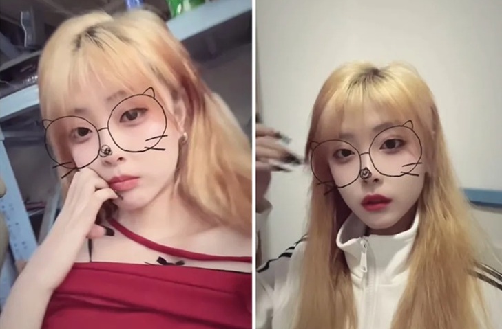 河南金髮齊劉海精神小妹甜美外貌下藏著強烈反差 閉眼張嘴浪叫對話直接想射肚子里